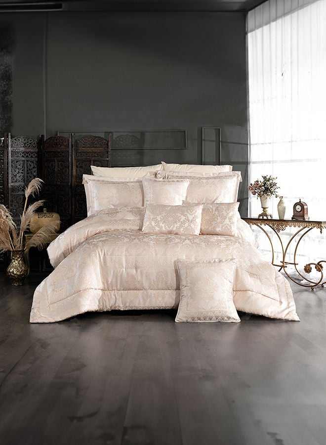 In-House Dover | 10 Pieces Copland Comforter Set - King - 260x240 cm - Ivory & Beige  - Image 2