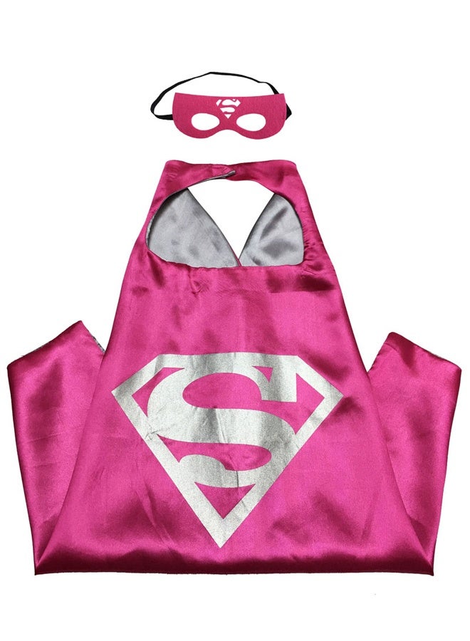 HALAMODO Unisex Double Sided Kids Supergirl From Superman Comic Superhero Costume With Mask and Cape - One Size - Multi Color - Image 1
