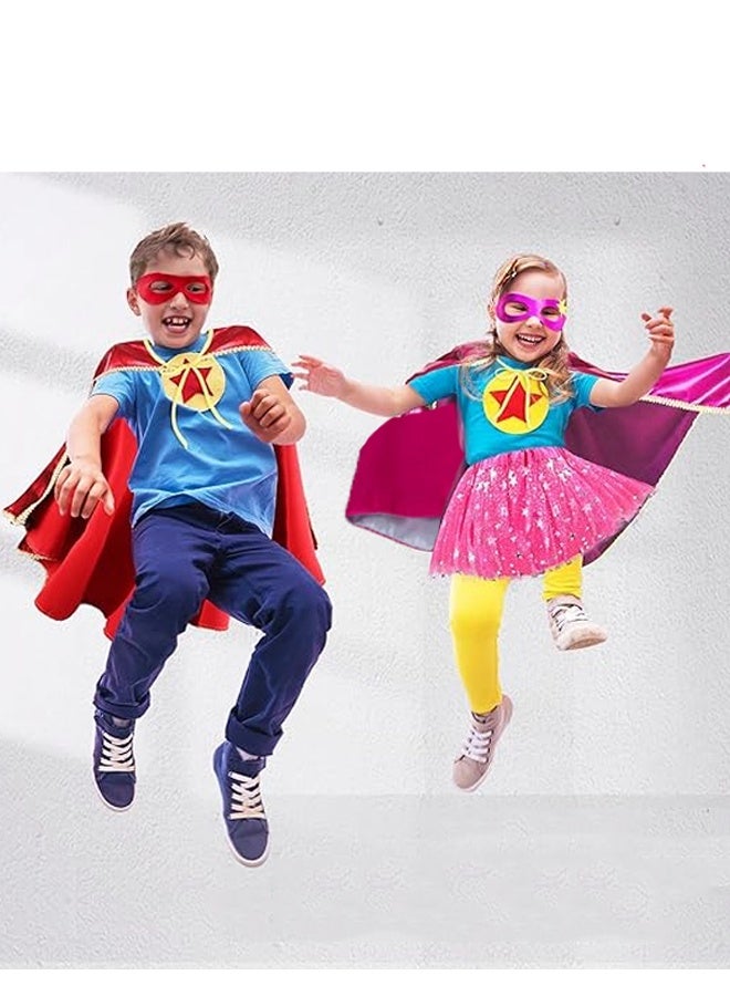 HALAMODO Unisex Double Sided Kids Supergirl From Superman Comic Superhero Costume With Mask and Cape - One Size - Multi Color - Image 3