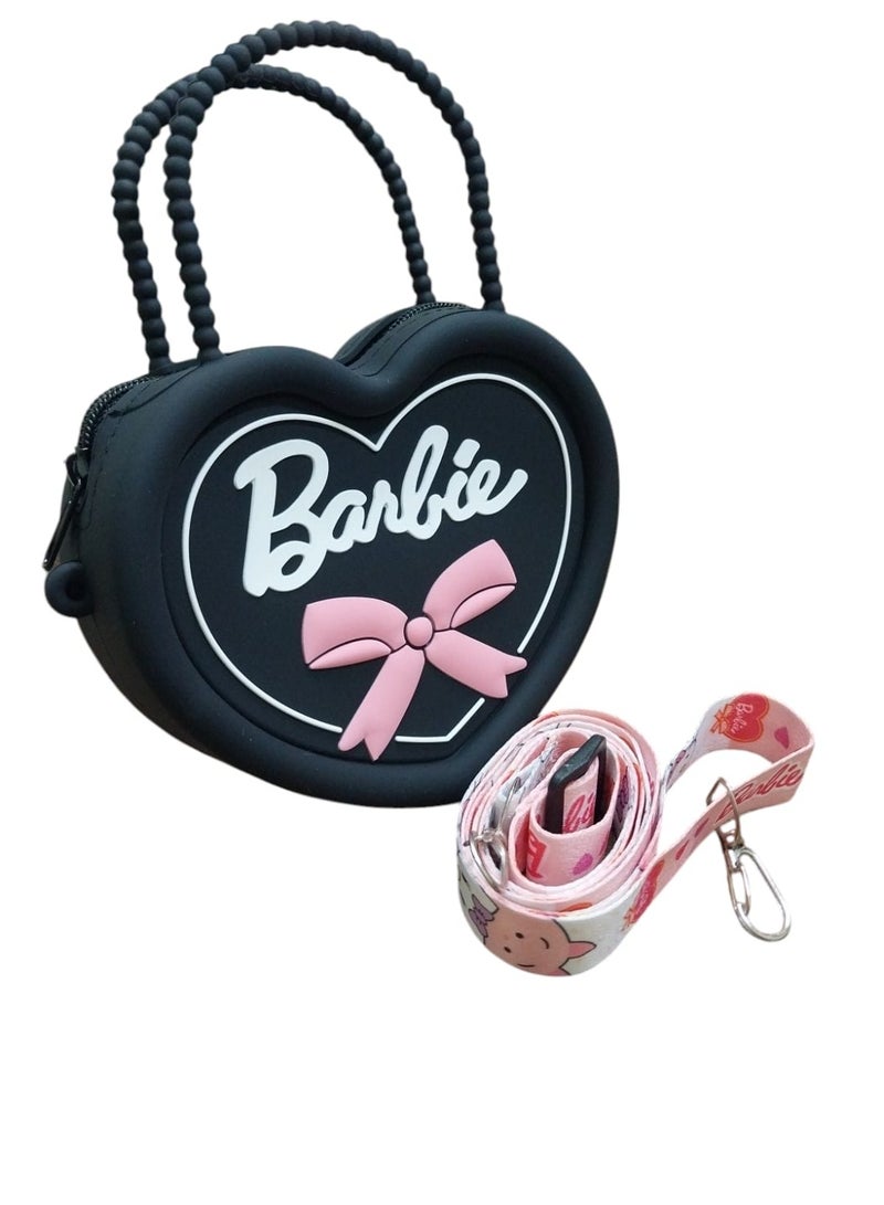 Mini Heart-Shaped Silicone Crossbody Bag with Zipper – Cute and Trendy Design - Image 1