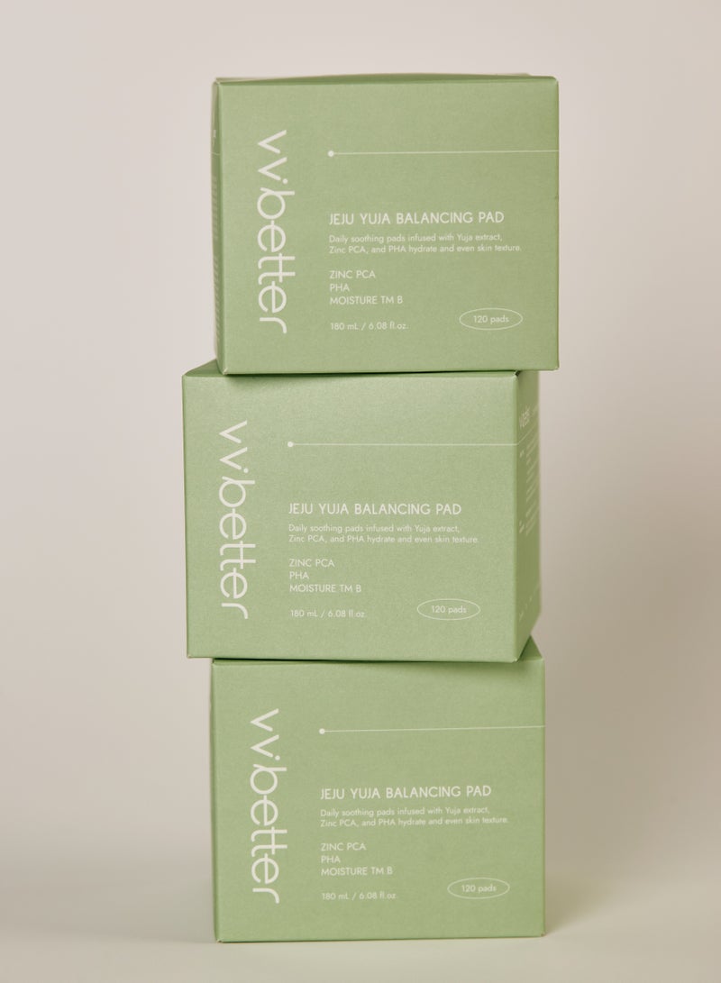 VVBETTER Jeju Yuja Balancing Toner Pads (120 Pads) | VVBETTER Korean Skincare | Zinc PCA & PHA Exfoliation | Soothes, Controls Sebum & Brightens Acne-Prone Skin | Vegan Micro-Hole Cotton  - Image 5