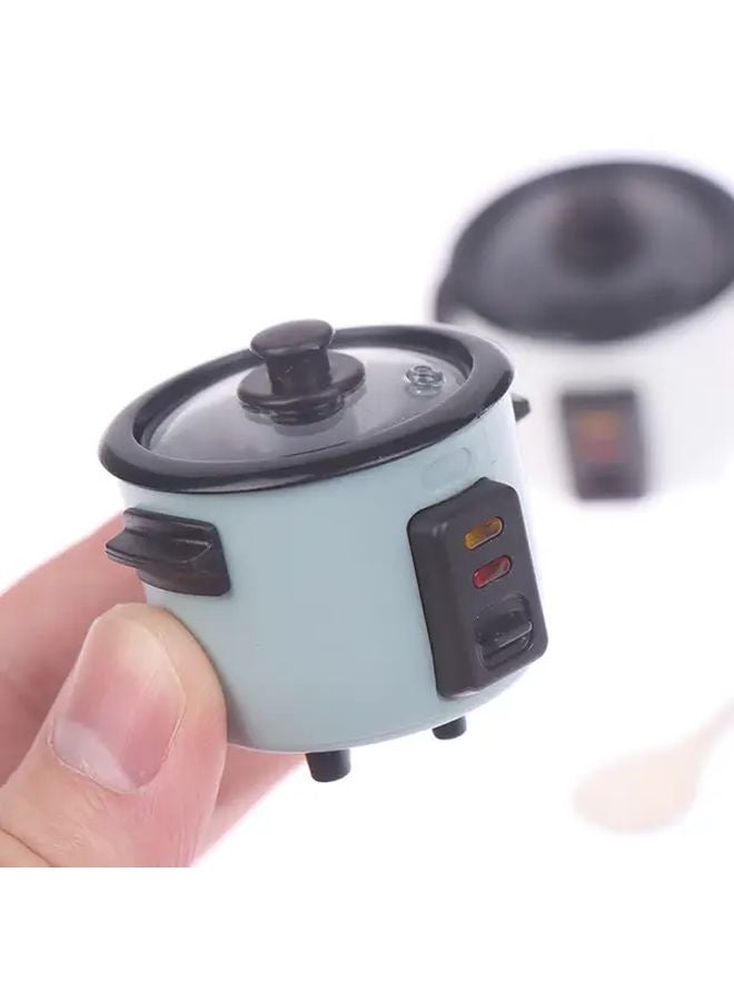 Blue 1 12 Dollhouse Miniature Rice Cooker With Spoon Kitchen Model - Image 2