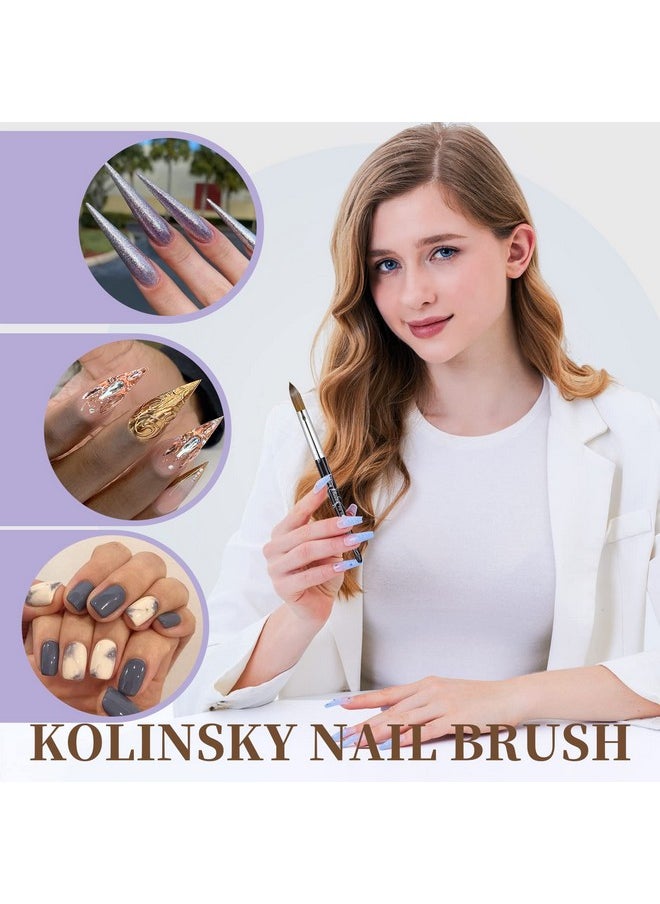 Acrylic Nail Art Brush Size 10 100% Pure Kolinsky Hair Oval Nail Brush For Acrylic Application Professional Nail Extension Manicure Tool Striping Nail Drawing Pen For Diy Home Salon - pzsku/ZC98E9A72EFAEB413A12CZ/45/_/1719248326/32a83265-f145-483b-9b7c-4777d563741e