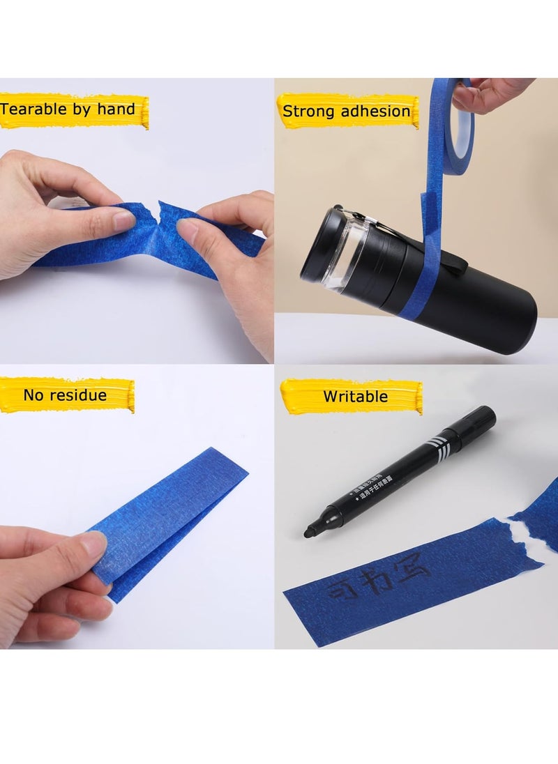 VIUAUAX - 4 Rolls Premium Painters Tape, Blue Tape, Masking Tape, Paint Tape for Multi-Purpose, Painting, Painter's, DIY Crafts Arts (2.4cmx20m) Decoration Labeling No Residue, Easy Removal - Image 1