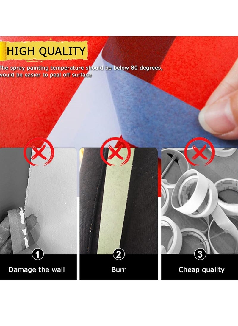 VIUAUAX - 4 Rolls Premium Painters Tape, Blue Tape, Masking Tape, Paint Tape for Multi-Purpose, Painting, Painter's, DIY Crafts Arts (2.4cmx20m) Decoration Labeling No Residue, Easy Removal - Image 1