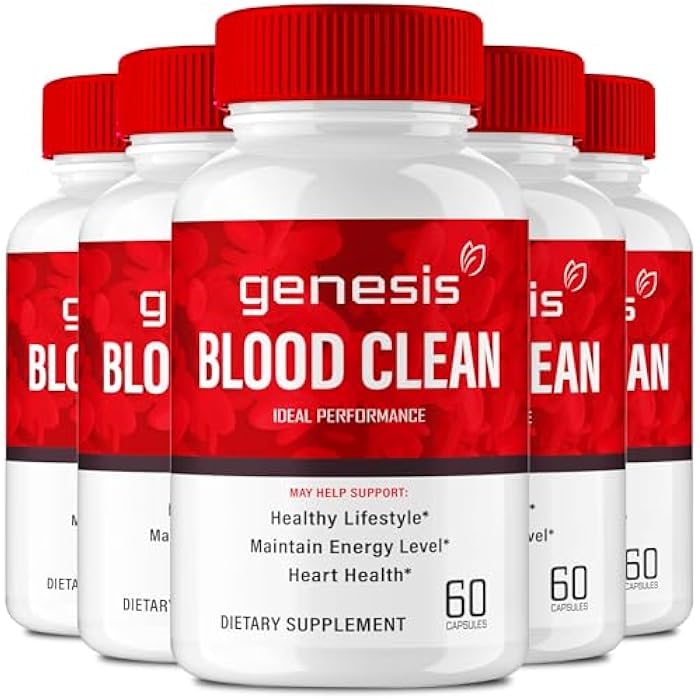 IDEAL PERFORMANCE Genesis Blood Clean Capsules - Advanced Formula Supplement for Maximum Strength - Natural Blood Vessel Cleaner, GenesisBlood Clean Pills, GenesisBloodClean Pastillas Reviews (5 Pack) - Image 1