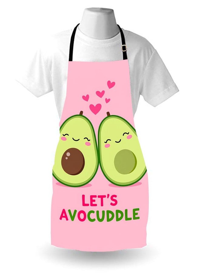 Moslion Avocado Apron 31x27 Inch Cute Food Couple Fruit Word Let's Avocuddle” for Lover Valentine's Day Kitchen Chef Waitress Cook Aprons Bib with Adjustable Neck for Women Men Girls - Image 4