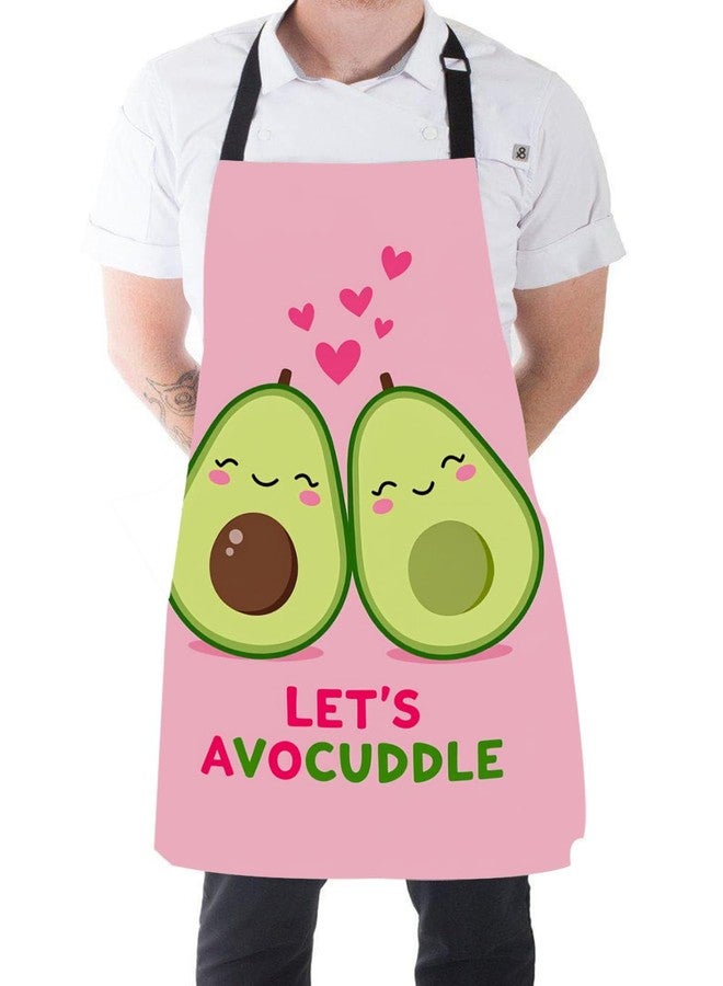 Moslion Avocado Apron 31x27 Inch Cute Food Couple Fruit Word Let's Avocuddle” for Lover Valentine's Day Kitchen Chef Waitress Cook Aprons Bib with Adjustable Neck for Women Men Girls - Image 5