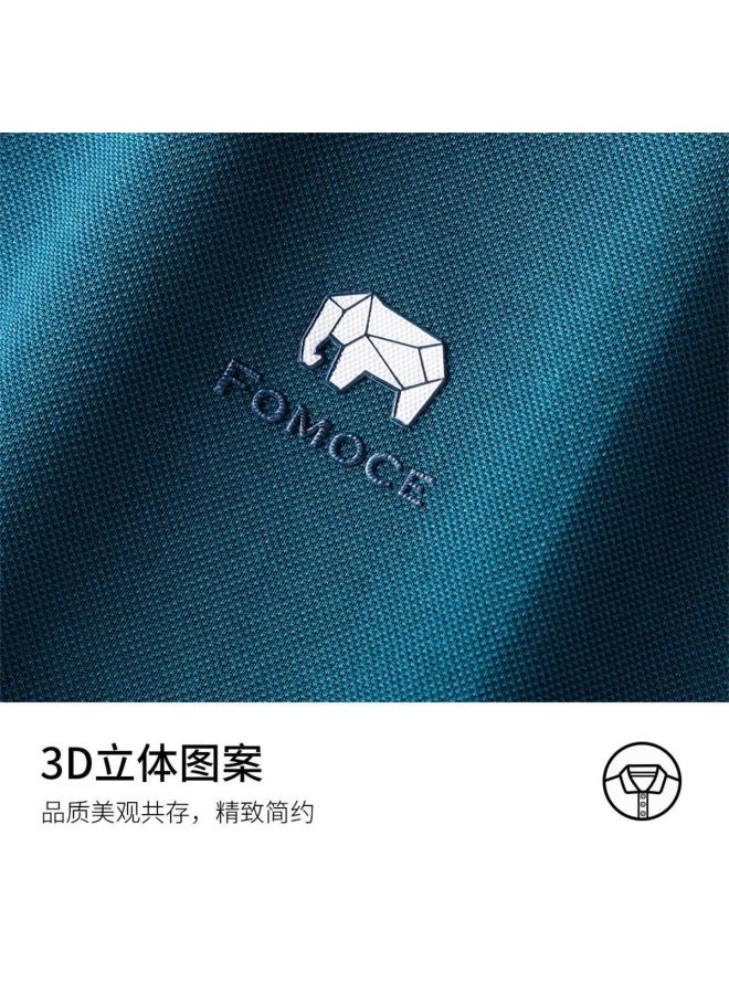 Fomoce men's Summer Solid Color Breathable Comfortable Commuter Polo Shirt - Image 4
