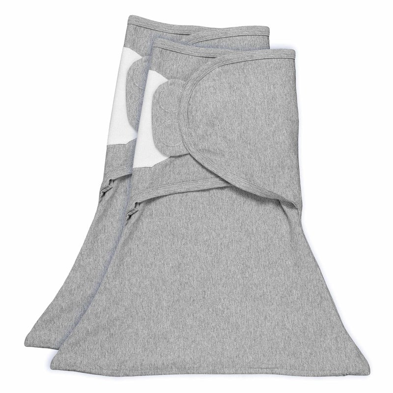 SleepingBaby Zippy Swaddle Cozy Baby Swaddle Blanket with Convenient Bottom Zipper for Easy Diaper Changes Heather Grey MediumLarge 2 Pack
