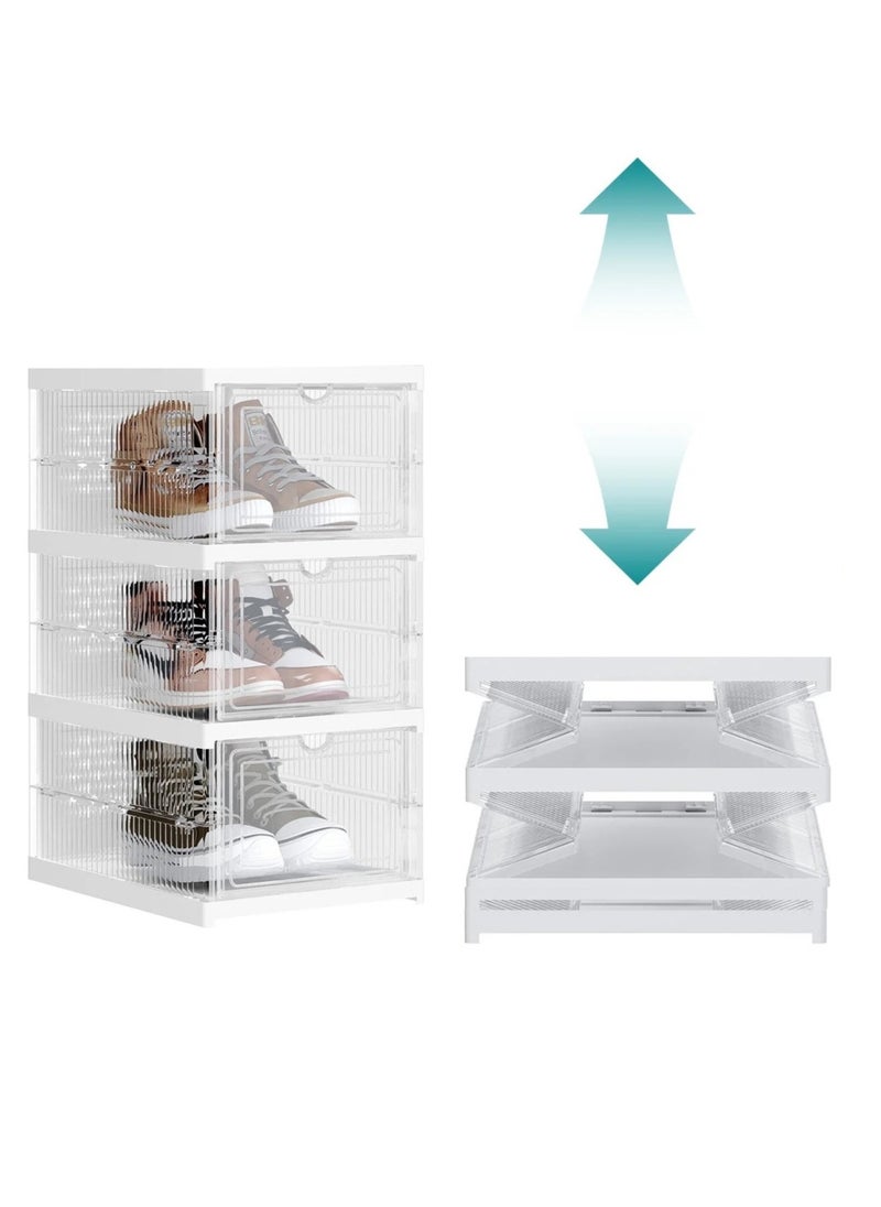 ARNOTEC - Shoe Box Transparent Sneakers Storage Box Storage Box Shoe Box Shoe Box Box Shelf Storage Box Clog Box No Tools Required Folding Shoes Storage Space Saving Large Capacity Stackable Entrance Sneakers (3 pack) - Image 1