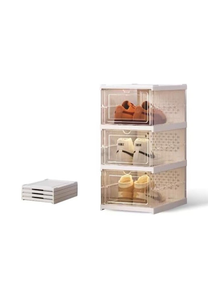 ARNOTEC - Shoe Box Transparent Sneakers Storage Box Storage Box Shoe Box Shoe Box Box Shelf Storage Box Clog Box No Tools Required Folding Shoes Storage Space Saving Large Capacity Stackable Entrance Sneakers (3 pack) - Image 1