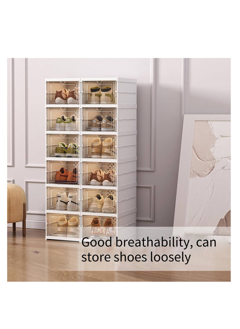 ARNOTEC - Shoe Box Transparent Sneakers Storage Box Storage Box Shoe Box Shoe Box Box Shelf Storage Box Clog Box No Tools Required Folding Shoes Storage Space Saving Large Capacity Stackable Entrance Sneakers (3 pack) - Image 1