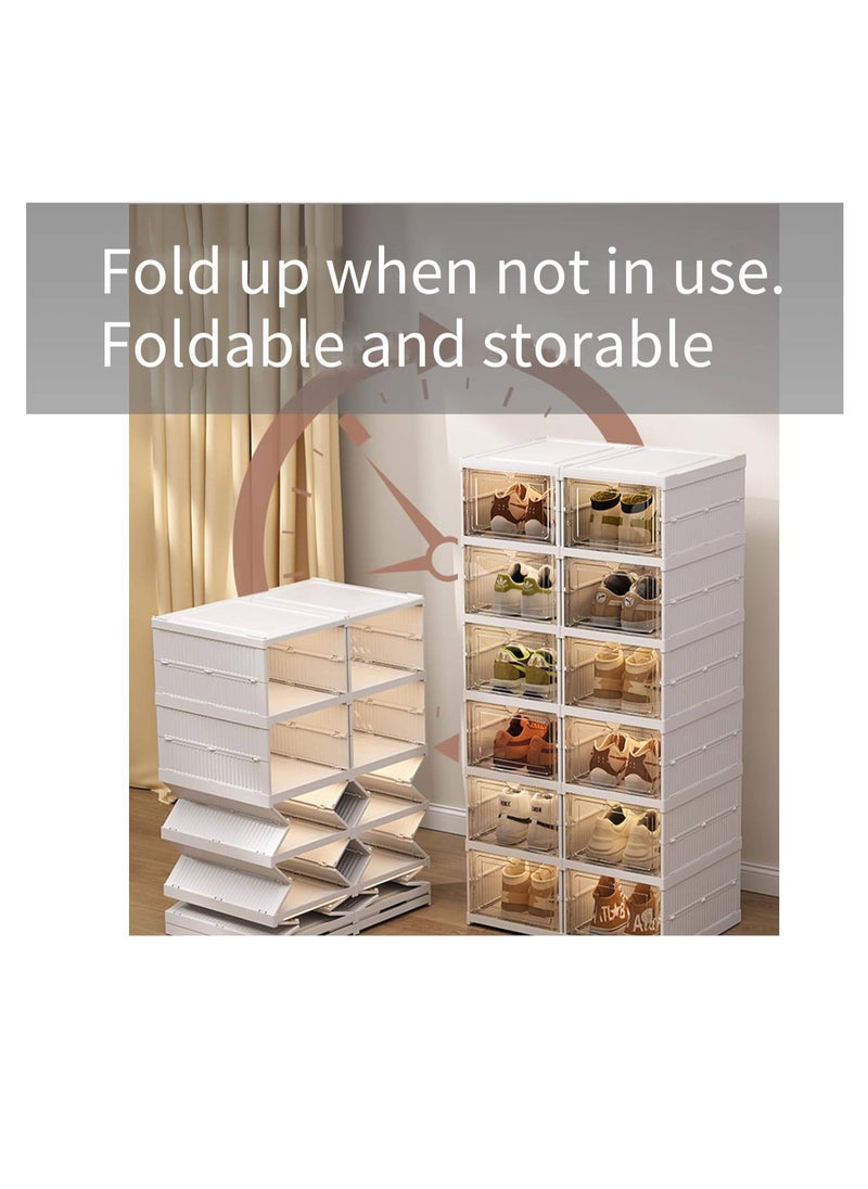 ARNOTEC - Shoe Box Transparent Sneakers Storage Box Storage Box Shoe Box Shoe Box Box Shelf Storage Box Clog Box No Tools Required Folding Shoes Storage Space Saving Large Capacity Stackable Entrance Sneakers (3 pack) - Image 1