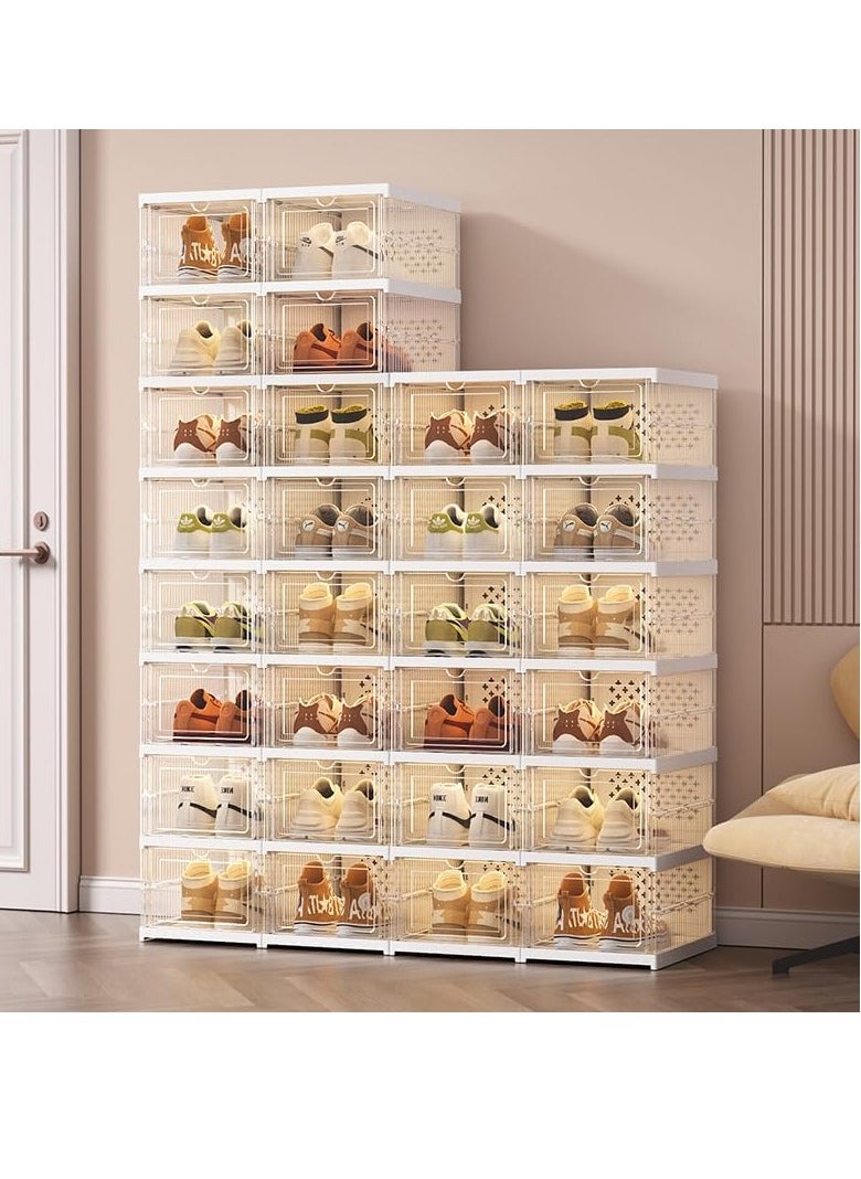 ARNOTEC - Shoe Box Transparent Sneakers Storage Box Storage Box Shoe Box Shoe Box Box Shelf Storage Box Clog Box No Tools Required Folding Shoes Storage Space Saving Large Capacity Stackable Entrance Sneakers (3 pack) - Image 1