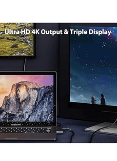 KASTWAVE Aluminum USB C Hub for MacBook Pro/Air, 7-in-2 Triple Display Multiport Adapter, Portable USB Adapter Multiport Expander, with 2*HDMI 4K@30Hz Port, 100W PD, 2*USB 3.1, SD & Micro SD Card Reader  - Image 4