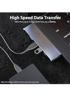 KASTWAVE Aluminum USB C Hub for MacBook Pro/Air, 7-in-2 Triple Display Multiport Adapter, Portable USB Adapter Multiport Expander, with 2*HDMI 4K@30Hz Port, 100W PD, 2*USB 3.1, SD & Micro SD Card Reader  - Image 5