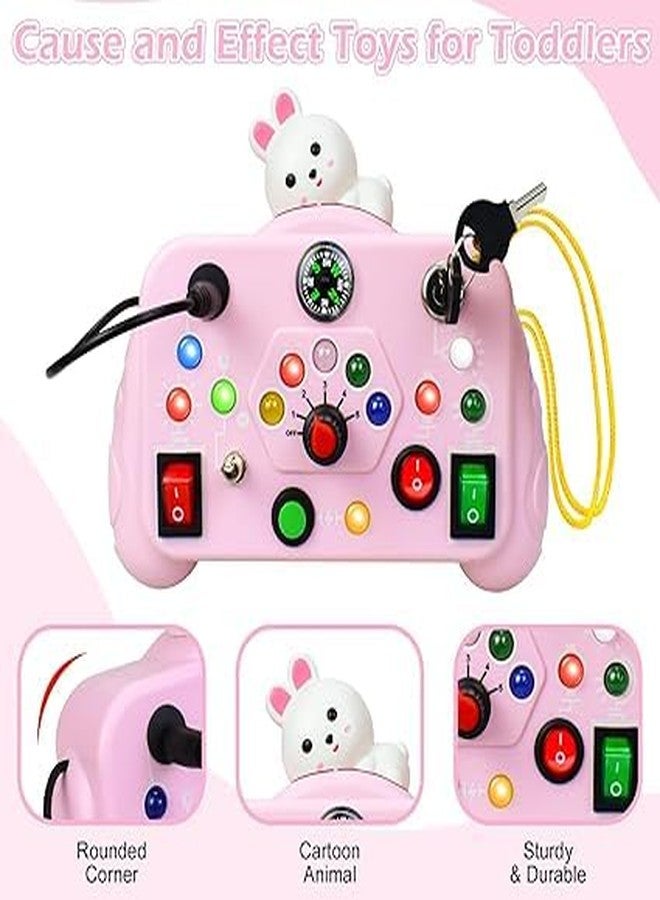 Crazy Buy Mixed Theme Busy Board 1-3 Year Old Boys Girls Busy Board Age 1 2 3 Sensory Montessori Busyboard with Led Light Switch Travel Toys for Toddlers on Plane Educational Gifts Kids (Any 1 Color) - Image 3