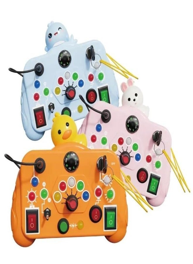 Crazy Buy Mixed Theme Busy Board 1-3 Year Old Boys Girls Busy Board Age 1 2 3 Sensory Montessori Busyboard with Led Light Switch Travel Toys for Toddlers on Plane Educational Gifts Kids (Any 1 Color) - Image 1