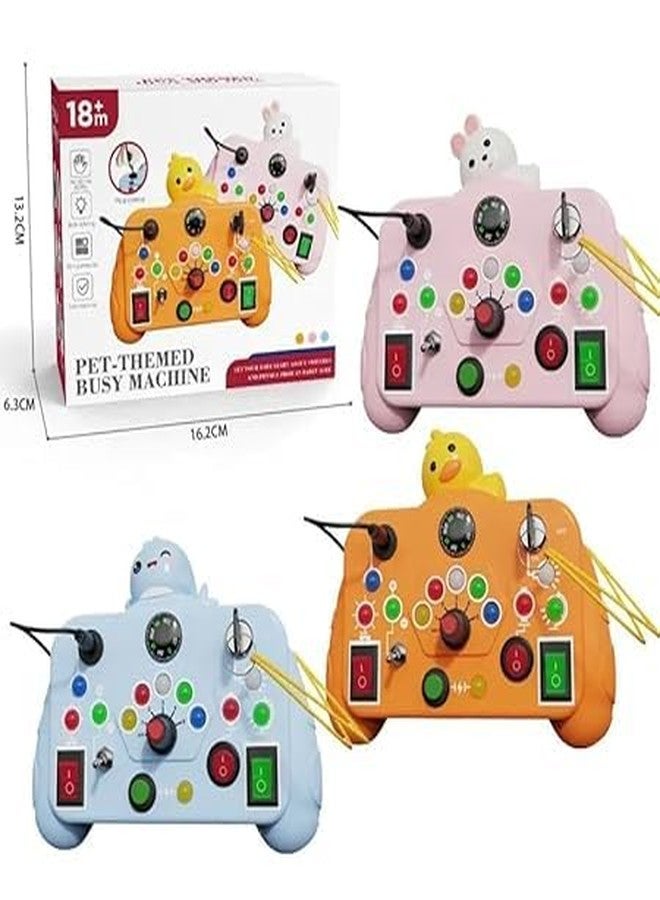 Crazy Buy Mixed Theme Busy Board 1-3 Year Old Boys Girls Busy Board Age 1 2 3 Sensory Montessori Busyboard with Led Light Switch Travel Toys for Toddlers on Plane Educational Gifts Kids (Any 1 Color) - Image 2