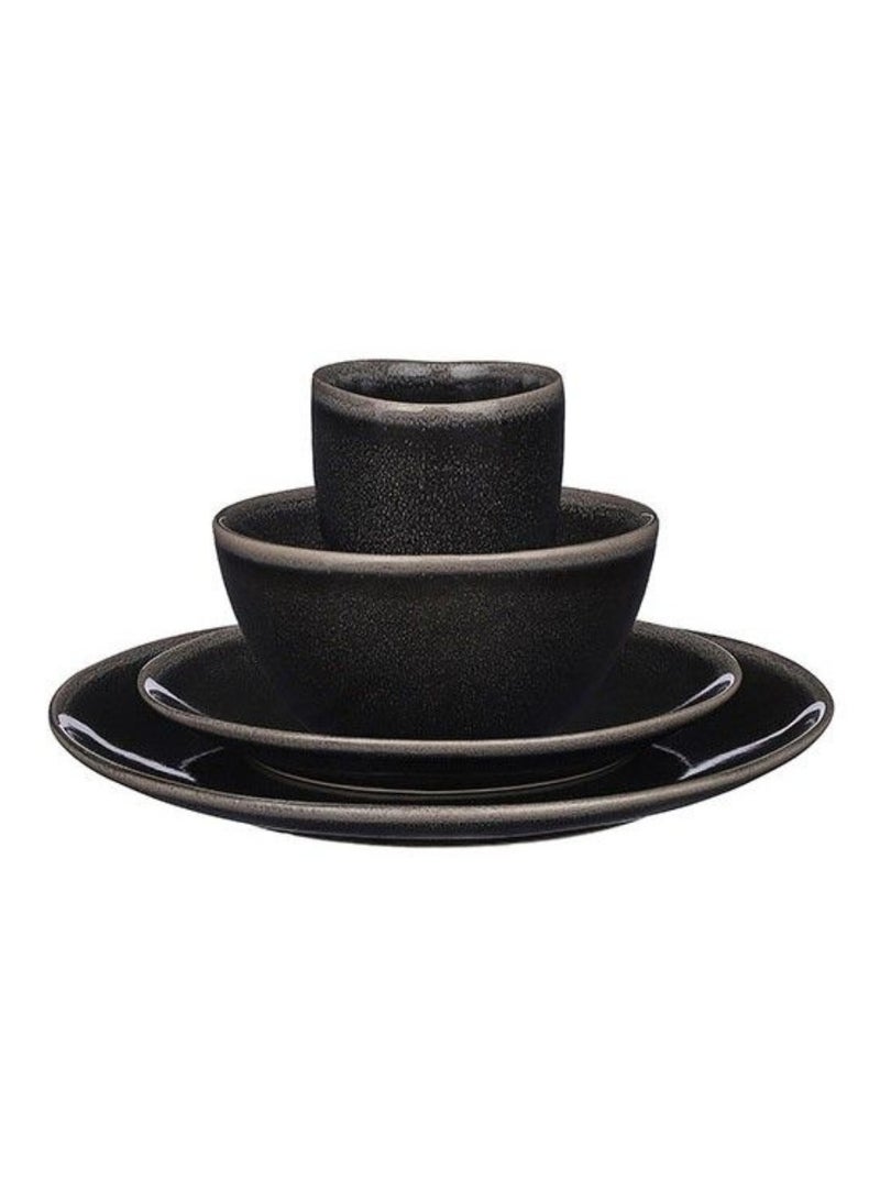 Suncoast Tabo Modern Dinnerware Set 16 Pcs-Black 