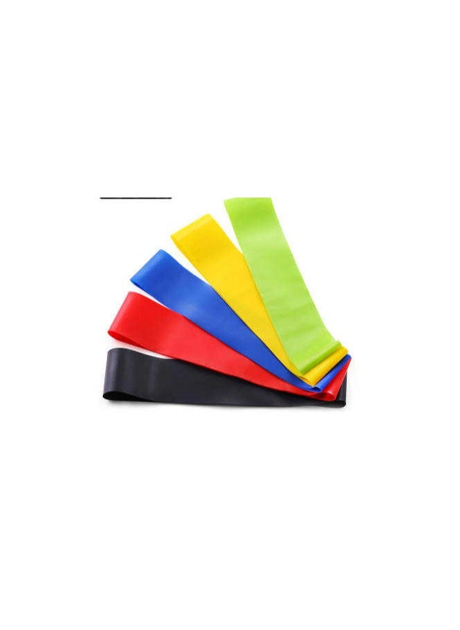 TARAFON - The Resistance Bands Set includes 5 assorted bands for strength training, suitable for full-body workouts, yoga, and physical therapy, featuring elastic bands for pull-up assistance, and comes with a carry bag. These skin-friendly, multicolor bands range from extra light to extra heavy, each measuring 12 inches, making them perfect for gym and home workouts targeting arms, legs, and hips. - Image 1