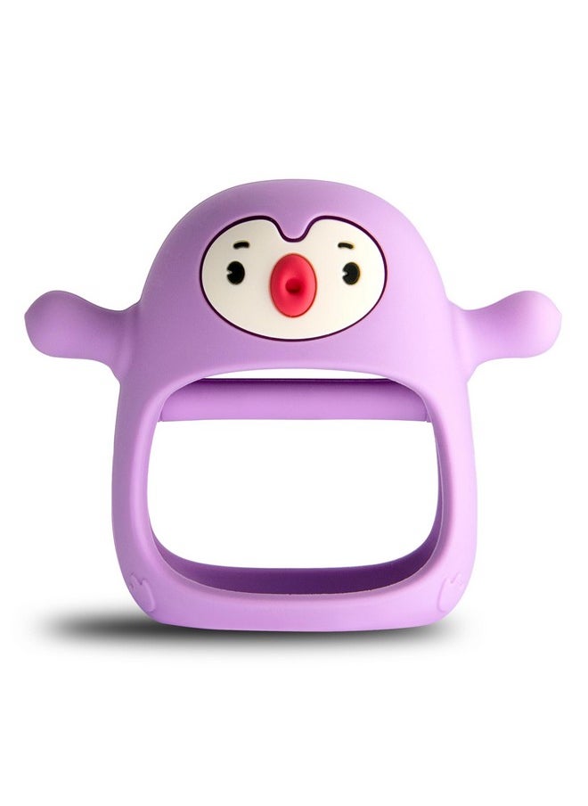 Smily Mia Smily Mia Smily Mia Penguin Teethers Silicone Teethingtoys For Babies 0 6Months Baby Teethers For 3 6Months Hand Teether For Infants Pacifiers For New Born Light Purple  - Image 2