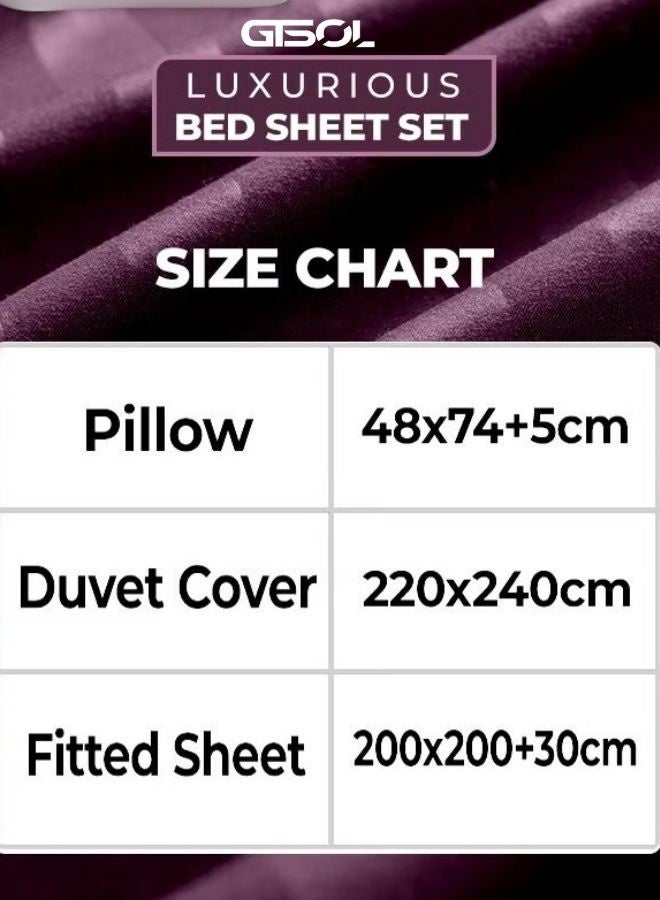 GTSOL 4-Piece Luxury King Size Striped Bedding Set – Premium Microfiber Duvet Cover Set with Deep Pocket Fitted Sheet (200x200+30cm) & 2 Pillowcases (48x74+5cm) – Soft Hotel Collection Comforter Cover Set for King Bed – Elegant Modern Bedroom Bedding - Image 2