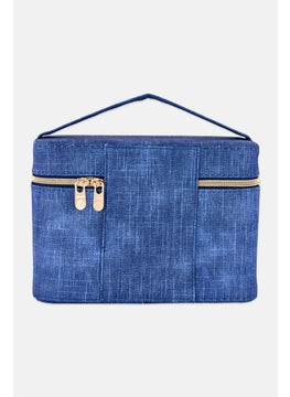 bebe Women Brand Logo Makeup Bag, Blue  - Image 2
