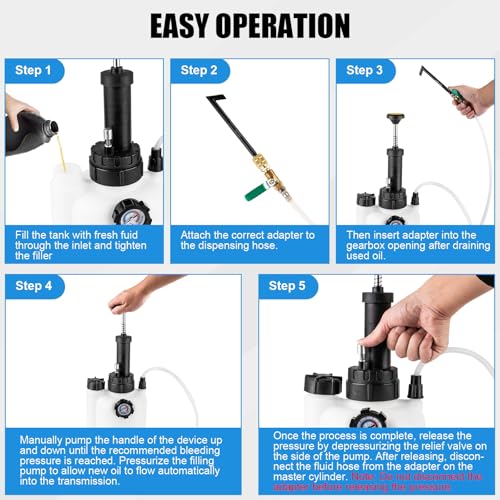 BetyBedy 3L Transmission Fluid Pump Kit, Fluid Transfer Pump with 13PCS ATF Adapters, Manual Transmission Oil Pump for Automotive Oil Filling System, Manual ATF Fluid Transfer Pump for Oil - Image 5