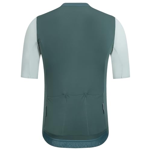 Santic Men's Cycling Jersey Short Sleeve Tops Pro Road Bike Shirt Full Zipper UPF 50+ Bicycle Jersey with Pockets Dark Green - Image 2