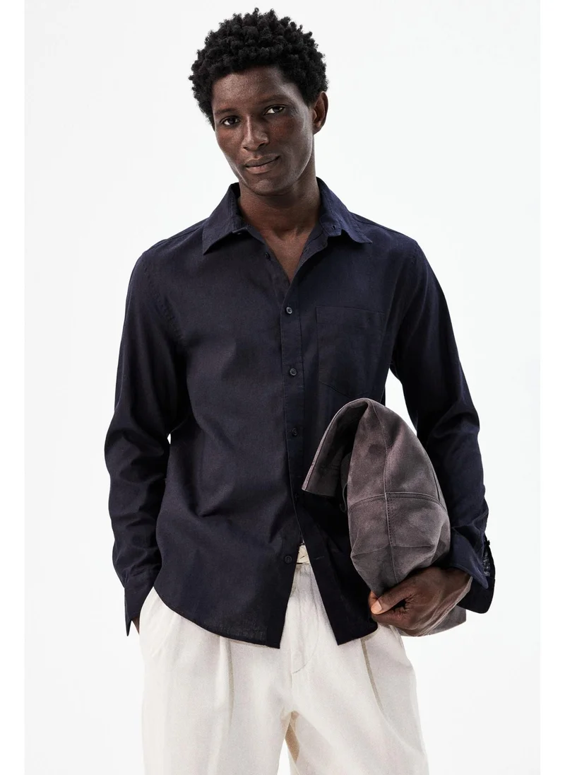 H&M Regular Fit Linen-blend shirt