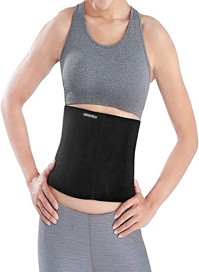 Orthotech Waist Trainer Belt | Adjustable Compression for Core Support | Breathable and Comfortable Fabric | Secure Velcro Closure for Custom Fit (Black) - Image 1