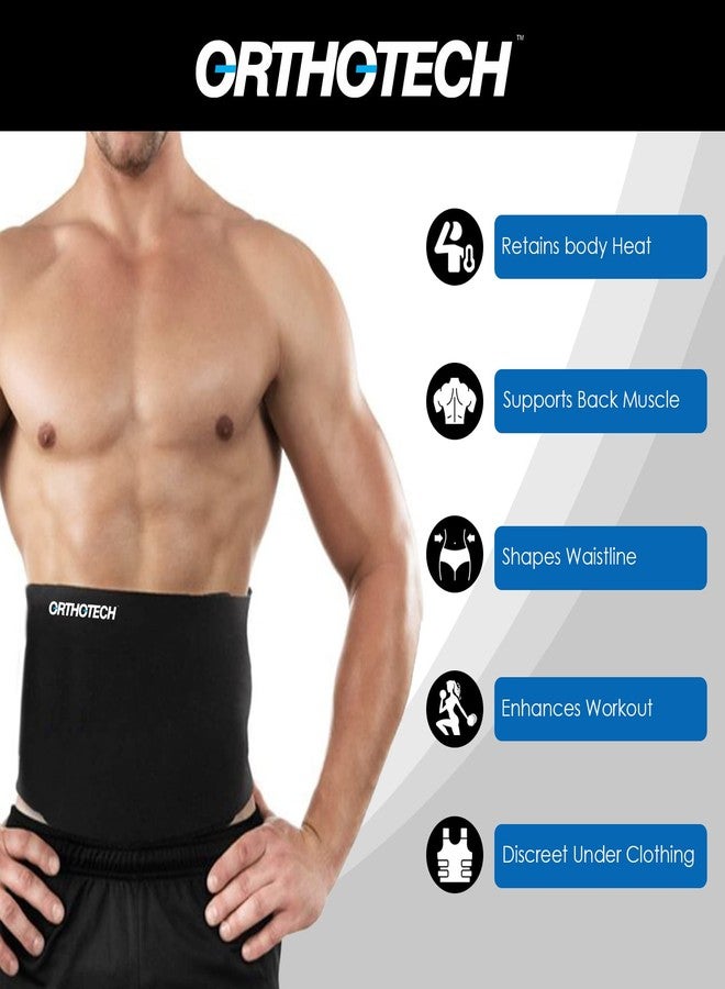 Orthotech Waist Trainer Belt | Adjustable Compression for Core Support | Breathable and Comfortable Fabric | Secure Velcro Closure for Custom Fit (Black) - Image 4