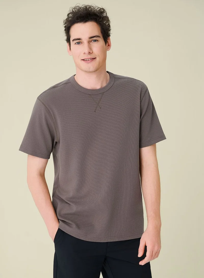 GIORDANO Men’s Regular Fit Stretch Waffle Tee