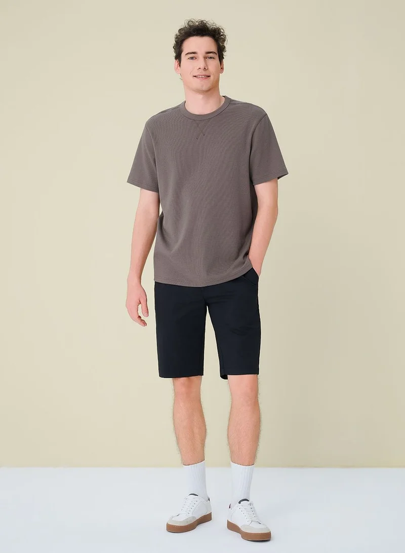 GIORDANO Men’s Regular Fit Stretch Waffle Tee