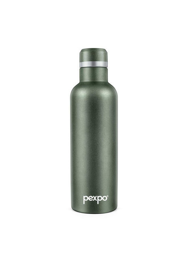 Pexpo Orio Stainless Steel Hot and Cold Vacuum Insulated ISI Certified Flask,500ml, Military Green, Set of 1, | Slim Water Bottle | Double Wall Flask | BPA Free | Office | School | Home | Hiking | Gym - Image 1
