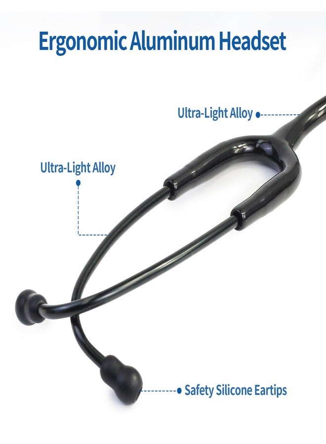 Scian Lightweight Stethoscope -Enhanced Acoustic, Satin-Flex Tube, Aluminum Featherlight Dual Head for Nurse Essentials, Black - Image 4