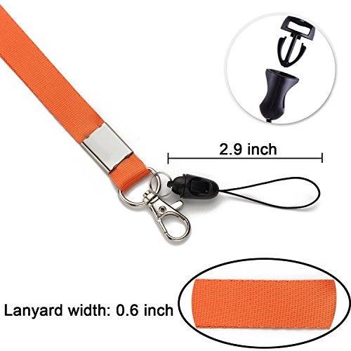 YOUOWO Lanyard with Badge Holders 10 Pack 10 Colours Neck Office Lanyards for Key Kids ID Name Badge USB Stick Whistles,Grey Purple Black Blue Green Orange - Image 4