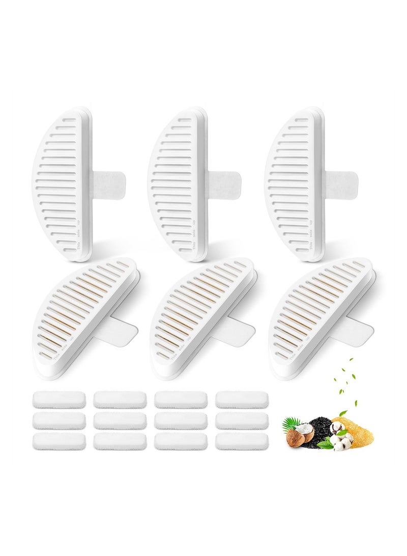 SYOSI Cat Fountain Filters for Wireless Operated 67oz/2L, Automatic Pet Water Fountain Filters with 5 Layers Filtration System, 6 Pack Replacement Filters & 12 Pack Replacement Filter Sponges  - Image 1