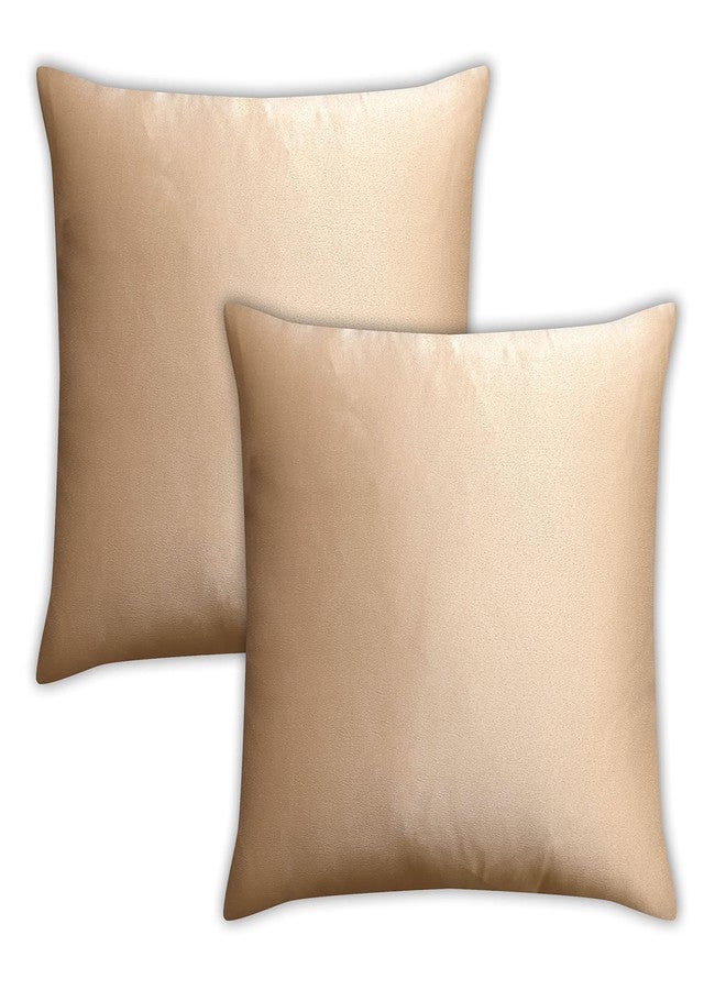 AVKA Studio Heavy Quality Satin Throw Pillow Covers - Nude - Set of 2-20x20 Decorative Pillow Covers - with Lining and Zipper Closure - Faux Silk Luxury Toss Pillows for Couch Bed Car Sofa - No Insert - Image 1