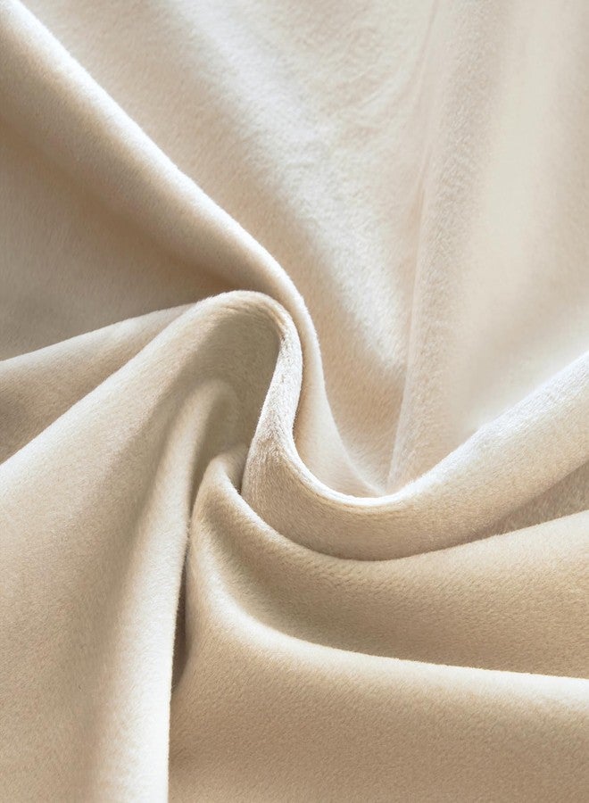 Topfinel Beige Velvet Blackout Curtains 84 Inches Long, Grommet Curtains Room Darkening Thermal Insulated Soundproof Modern Nursery Spring Drapes Home Decor for Living Room Bedroom 2 Panels - Image 4