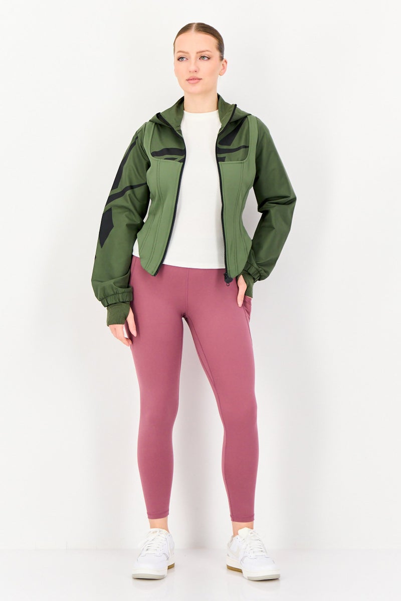 Reebok Women Sportswear Fit Long Sleeve Outdoor Jacket, Olive - Image 4