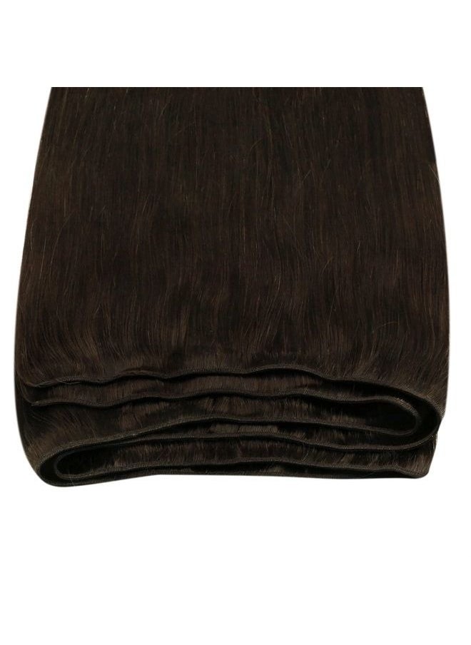 Sunny Hair - Sunny Sew in Hair Extensions Real Human Hair Darkest Brown Sew in Hair Extensions Transform Your Look 16inch 100g Weft Hair Extensions Human Hair Brown Sew in Weft Hair Extensions Human Hair - Image 1