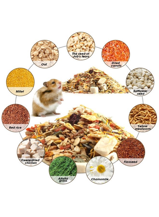 طعام الهامستر والجربوع اللذيذ، طعام جاف للهامستر - يدعم الهضم الصحي والأسنان الصحية، مكافآت صالحة للأكل فريدة من نوعها لخنازير غينيا والهامستر والجربوع - Image 3