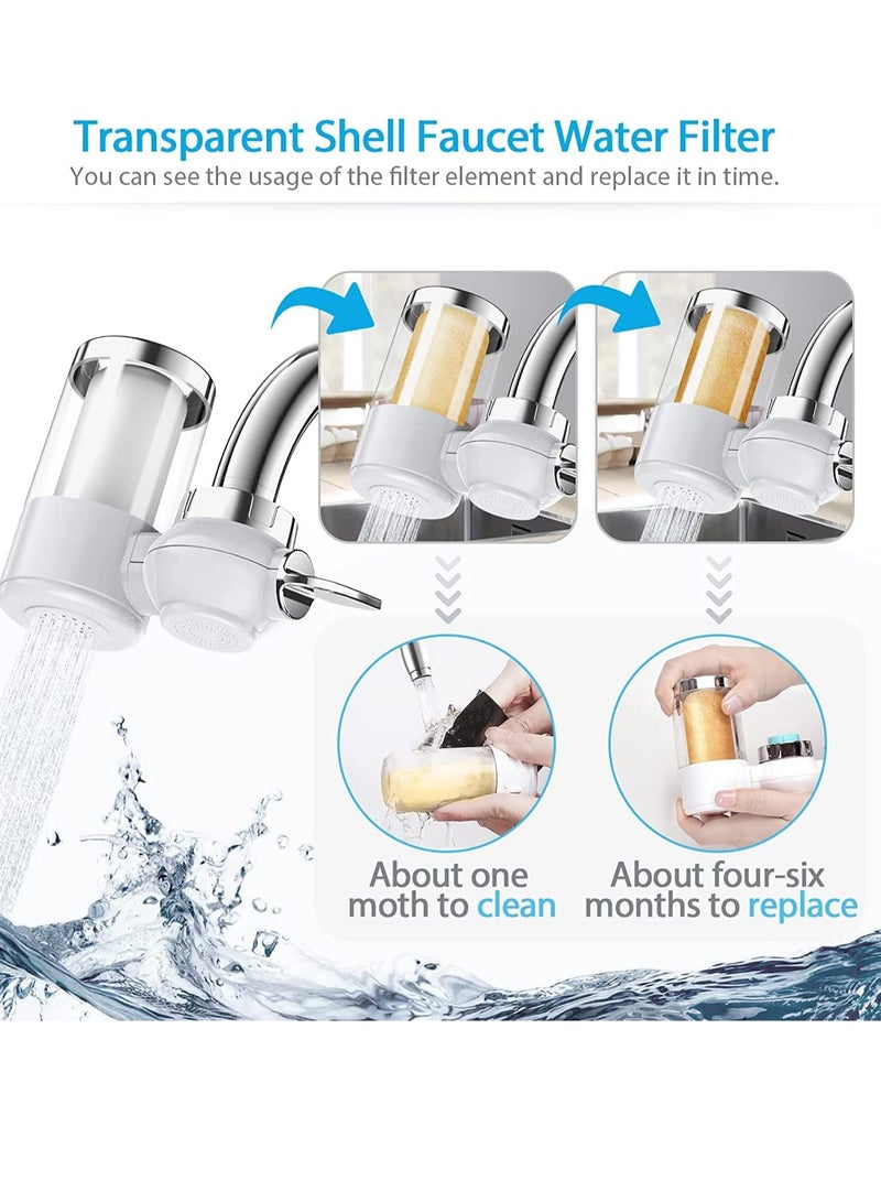 SYOSI Transparent Shell Faucet Water Filter with 5 Filter Elements High Water Pressure Faucet Filter Reduces Chlorine for Better Taste Tap Water Filter Mount for Kitchen Sink  - Image 4