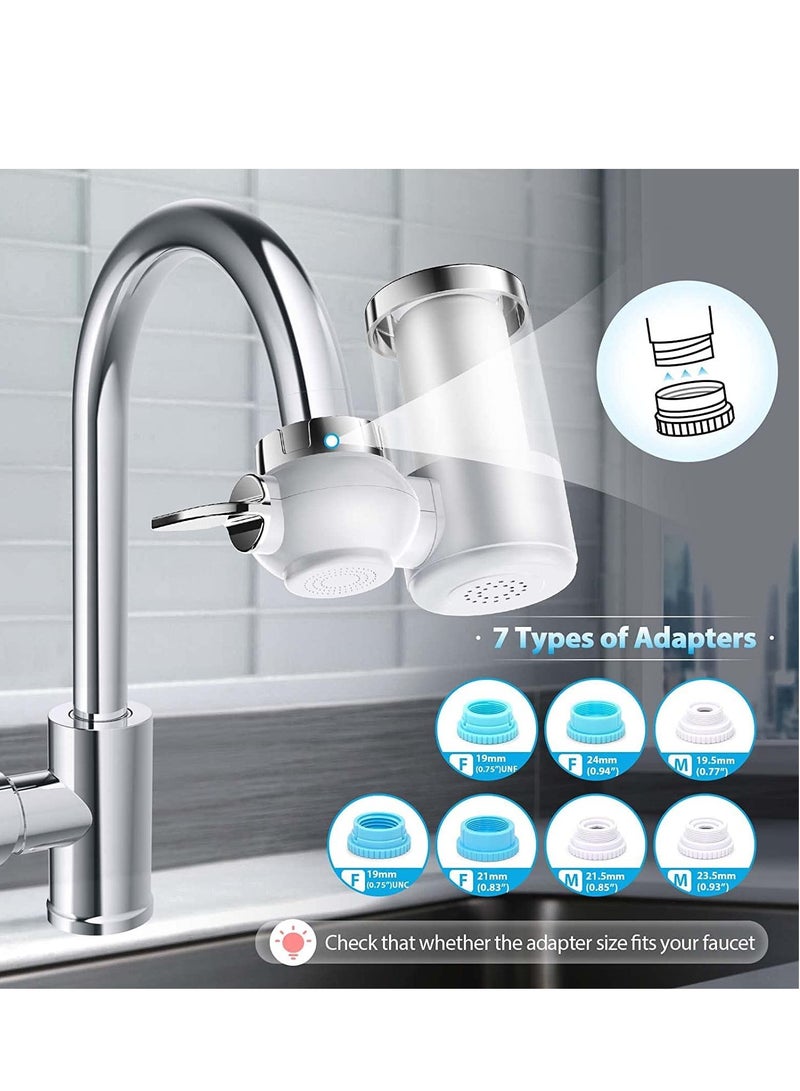 SYOSI Transparent Shell Faucet Water Filter with 5 Filter Elements High Water Pressure Faucet Filter Reduces Chlorine for Better Taste Tap Water Filter Mount for Kitchen Sink  - Image 3