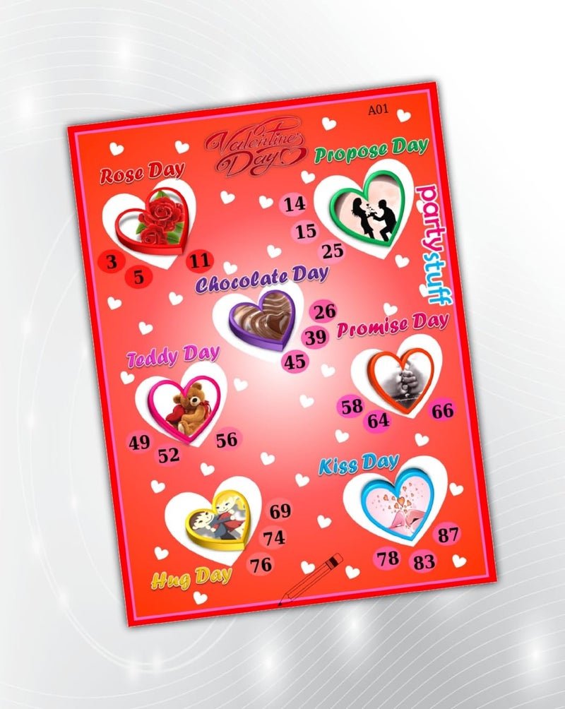 PartyStuff Tambola Housie - Valentine Days kukuba 5 (24 Piece) - Image 1