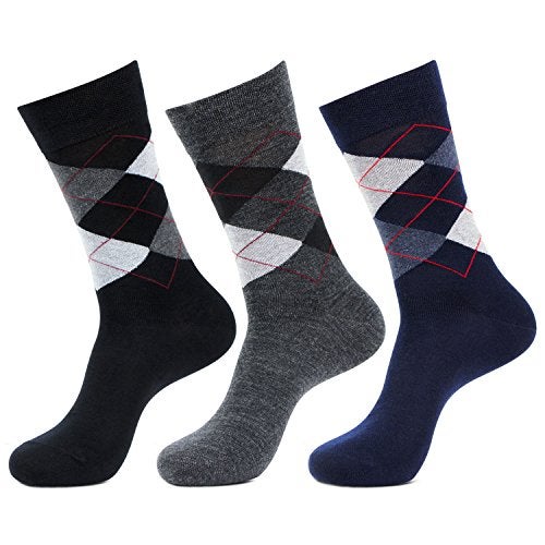Bonjour Men's Cotton Classic Argyle Multicoloured Wollen Socks- Pack Of 3 - Image 2