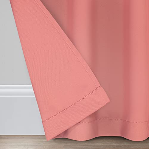 ECLIPSE Room Darkening Curtains for Bedroom - Darrell 37" x 63" Thermal Insulated Single Panel Rod Pocket Light Blocking Curtains for Living Room, Coral (16205037063CRL) - Image 3